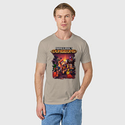 Футболка хлопковая мужская Minecraft Dungeons, цвет: миндальный — фото 2