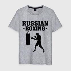 Футболка хлопковая мужская Russian Boxing, цвет: меланж