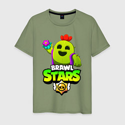 Футболка хлопковая мужская BRAWL STARS SPIKE, цвет: авокадо