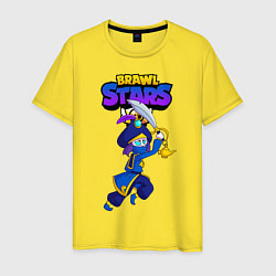 Футболка хлопковая мужская MORTIS BRAWL STARS, цвет: желтый