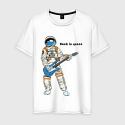 Футболка хлопковая мужская Rock in Space 1, цвет: белый