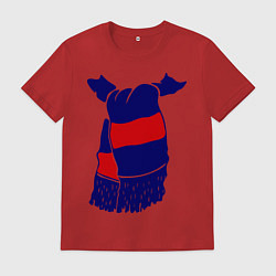 Футболка хлопковая мужская ЦСКА шарф, цвет: красный