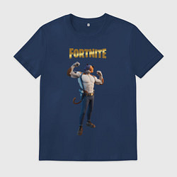 Футболка хлопковая мужская Meowcles Fortnite 2, цвет: тёмно-синий