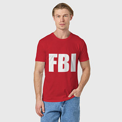 Футболка хлопковая мужская FBI, цвет: красный — фото 2