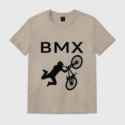 Футболка хлопковая мужская Велоспорт BMX Z, цвет: миндальный