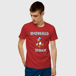 Футболка хлопковая мужская Дональд Дак, цвет: красный — фото 2