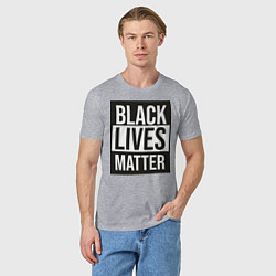 Футболка хлопковая мужская BLACK LIVES MATTER, цвет: меланж — фото 2