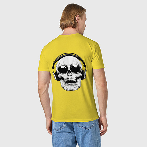 Мужская футболка Skull Music lover / Желтый – фото 4