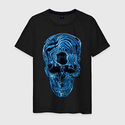 Футболка хлопковая мужская Skull - illusion, цвет: черный