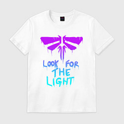 Футболка хлопковая мужская ЦИКАДЫ LOOK FOR THE LIGHT, цвет: белый