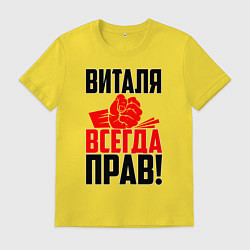Футболка хлопковая мужская Виталя всегда прав, цвет: желтый