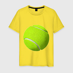 Футболка хлопковая мужская Теннис, цвет: желтый