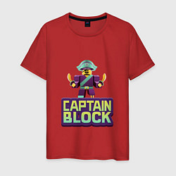 Футболка хлопковая мужская Roblox Captain Block Роблокс, цвет: красный