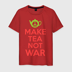 Футболка хлопковая мужская Make tea not war, цвет: красный