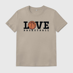 Футболка хлопковая мужская Love Basketball, цвет: миндальный