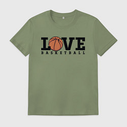 Футболка хлопковая мужская Love Basketball, цвет: авокадо