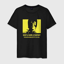 Футболка хлопковая мужская VANSAMA OFFICIAL Yellow, цвет: черный