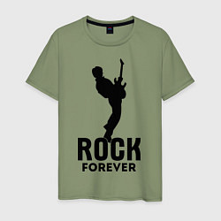 Футболка хлопковая мужская Rock forever, цвет: авокадо