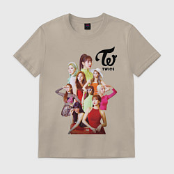 Футболка хлопковая мужская Twice, цвет: миндальный