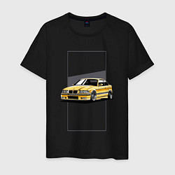 Футболка хлопковая мужская BMW E36, цвет: черный