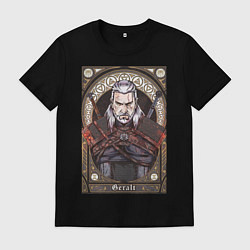 Футболка хлопковая мужская The Witcher, Geralt, Ведьмак,, цвет: черный
