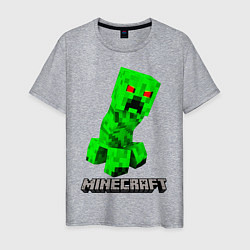 Футболка хлопковая мужская MINECRAFT CREEPER, цвет: меланж