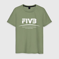 Футболка хлопковая мужская FIVB ВОЛЕЙБОЛ, цвет: авокадо