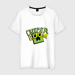 Футболка хлопковая мужская Creeper Boom, цвет: белый