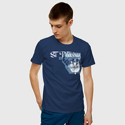 Футболка хлопковая мужская Saint Petersburg, цвет: тёмно-синий — фото 2
