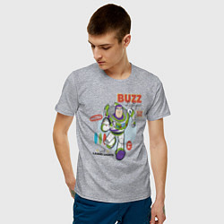 Футболка хлопковая мужская Buzz Lightyear, цвет: меланж — фото 2