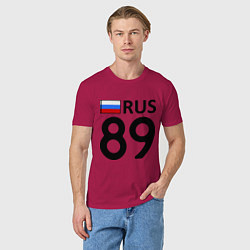 Футболка хлопковая мужская RUS 89, цвет: маджента — фото 2