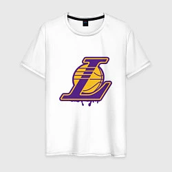 Футболка хлопковая мужская Lakers, цвет: белый