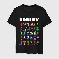 Футболка хлопковая мужская ROBLOX PIGGY, цвет: черный