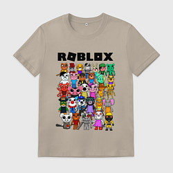 Футболка хлопковая мужская ROBLOX PIGGY, цвет: миндальный