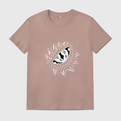 Футболка хлопковая мужская Глаз дракона, цвет: пыльно-розовый