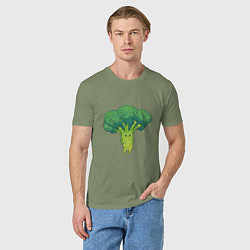 Футболка хлопковая мужская Симпатичный брокколи, цвет: авокадо — фото 2