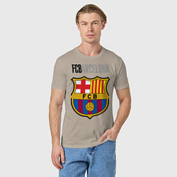 Футболка хлопковая мужская Barcelona FC, цвет: миндальный — фото 2