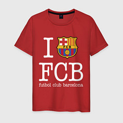 Футболка хлопковая мужская Barcelona FC, цвет: красный