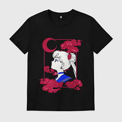 Футболка хлопковая мужская Сейлор Мун, цвет: черный
