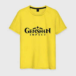 Футболка хлопковая мужская Genshin Impact Logo Z, цвет: желтый
