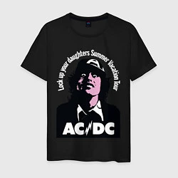 Футболка хлопковая мужская ACDC, цвет: черный