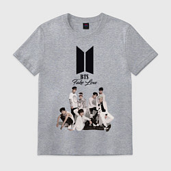 Футболка хлопковая мужская BTS, цвет: меланж