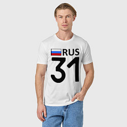 Футболка хлопковая мужская RUS 31, цвет: белый — фото 2