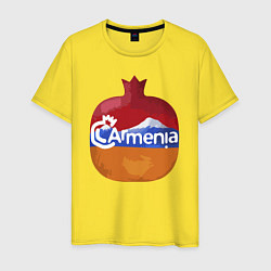 Футболка хлопковая мужская Армения, цвет: желтый