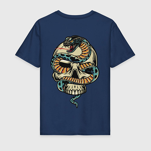 Мужская футболка Snake&Skull / Тёмно-синий – фото 2