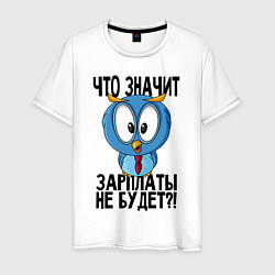 Футболка хлопковая мужская Что значит зарплаты не будет?, цвет: белый