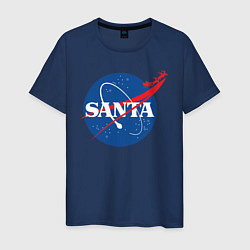 Футболка хлопковая мужская SANTA NASA, цвет: тёмно-синий