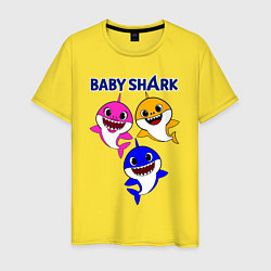 Футболка хлопковая мужская Baby Shark, цвет: желтый