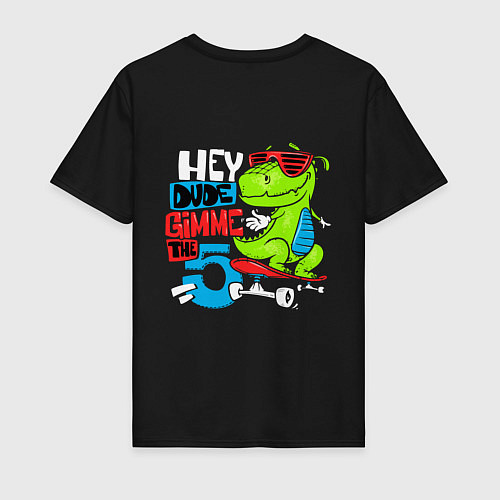Мужская футболка Dino hipster / Черный – фото 2