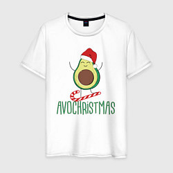 Футболка хлопковая мужская AVOCHRISTMAS, цвет: белый